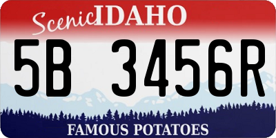 ID license plate 5B3456R