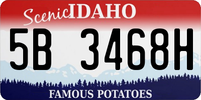 ID license plate 5B3468H