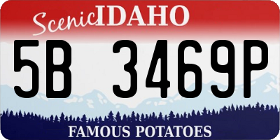 ID license plate 5B3469P