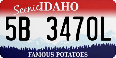 ID license plate 5B3470L