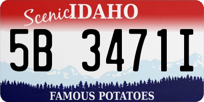 ID license plate 5B3471I
