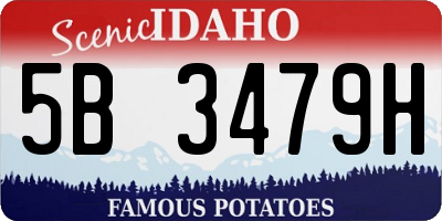 ID license plate 5B3479H