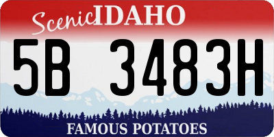 ID license plate 5B3483H