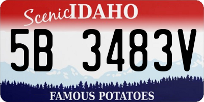 ID license plate 5B3483V