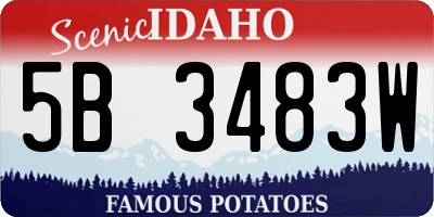 ID license plate 5B3483W