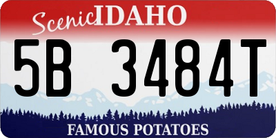 ID license plate 5B3484T