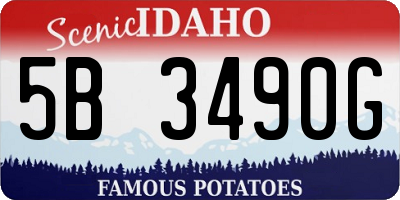 ID license plate 5B3490G