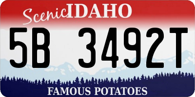ID license plate 5B3492T