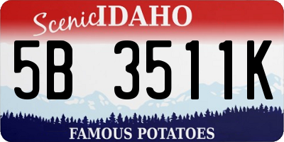 ID license plate 5B3511K