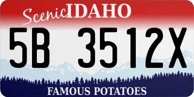 ID license plate 5B3512X
