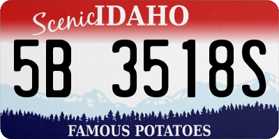 ID license plate 5B3518S