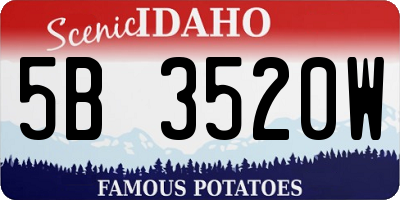 ID license plate 5B3520W