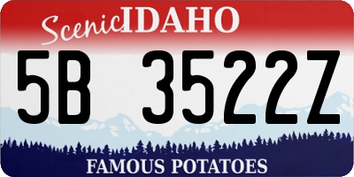 ID license plate 5B3522Z