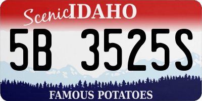 ID license plate 5B3525S