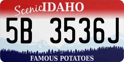 ID license plate 5B3536J