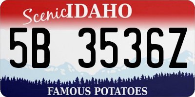 ID license plate 5B3536Z