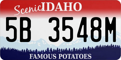 ID license plate 5B3548M