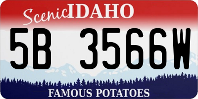 ID license plate 5B3566W