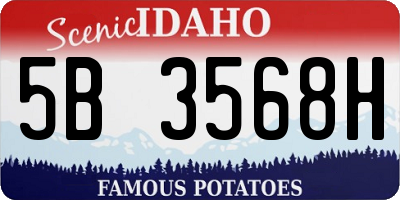 ID license plate 5B3568H
