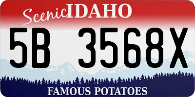 ID license plate 5B3568X