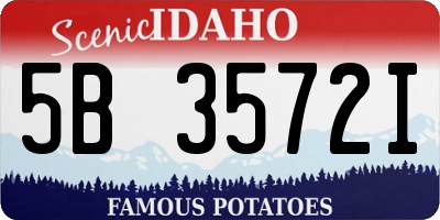 ID license plate 5B3572I