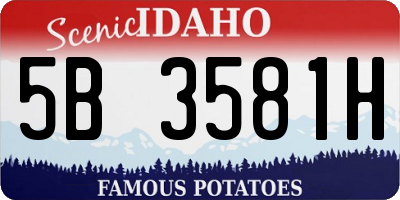 ID license plate 5B3581H