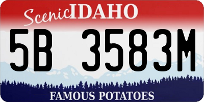 ID license plate 5B3583M