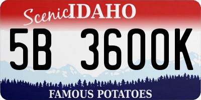 ID license plate 5B3600K