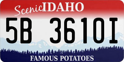 ID license plate 5B3610I