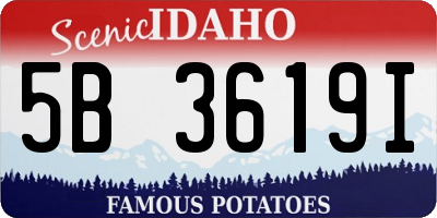 ID license plate 5B3619I