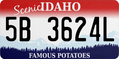 ID license plate 5B3624L