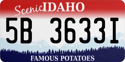 ID license plate 5B3633I