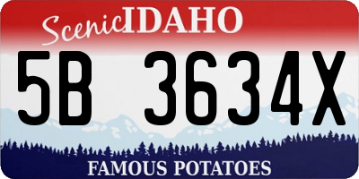 ID license plate 5B3634X