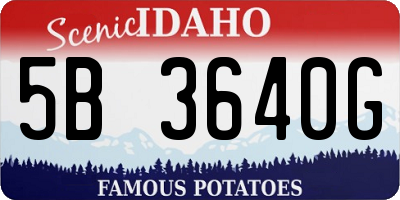 ID license plate 5B3640G