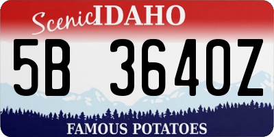 ID license plate 5B3640Z