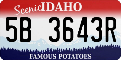 ID license plate 5B3643R