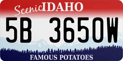 ID license plate 5B3650W
