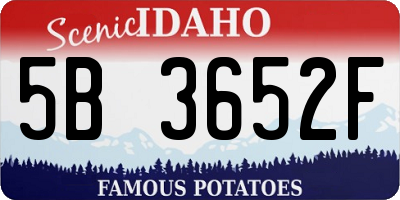 ID license plate 5B3652F