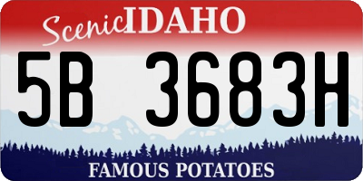 ID license plate 5B3683H
