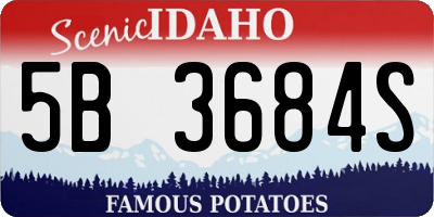 ID license plate 5B3684S