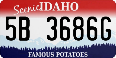 ID license plate 5B3686G