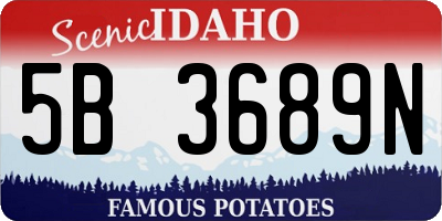 ID license plate 5B3689N