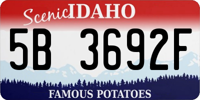 ID license plate 5B3692F