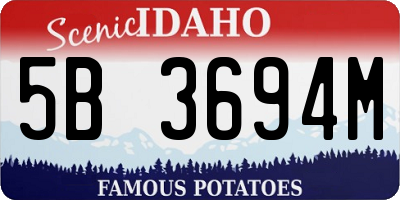 ID license plate 5B3694M