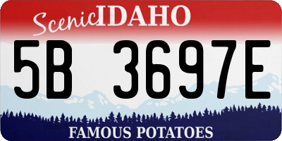 ID license plate 5B3697E