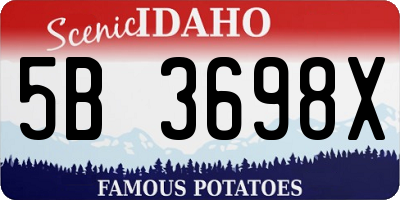 ID license plate 5B3698X