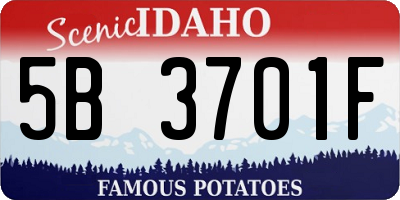 ID license plate 5B3701F