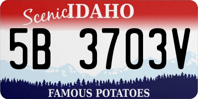 ID license plate 5B3703V