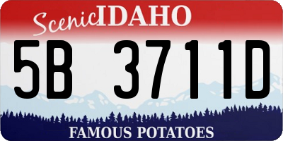 ID license plate 5B3711D