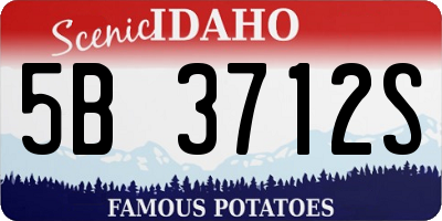 ID license plate 5B3712S